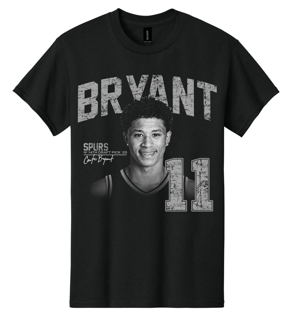 Carter Bryant Spurs Black Graphic Tee | S-5XL
