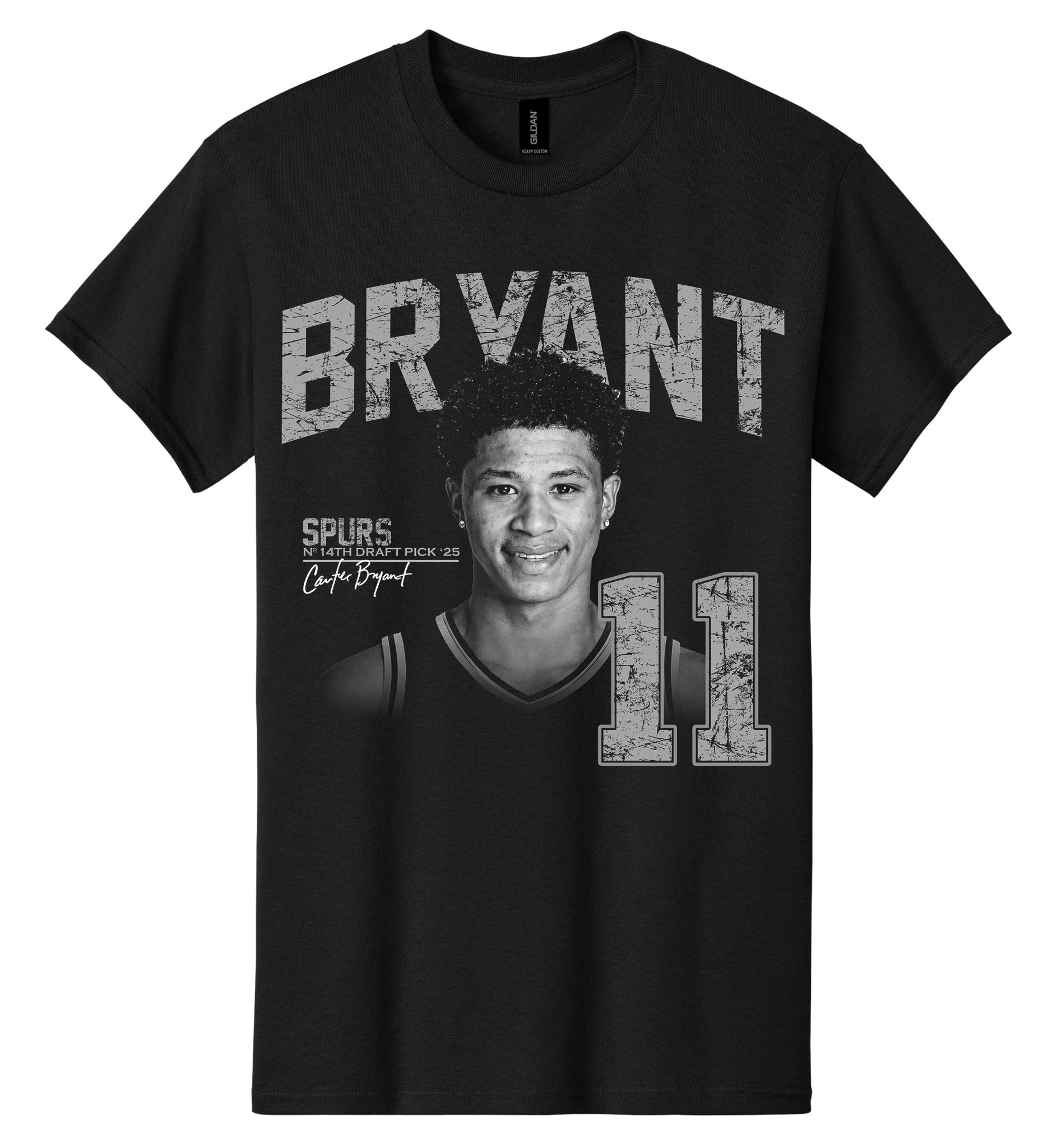 Carter Bryant Spurs Black Graphic Tee | S-5XL